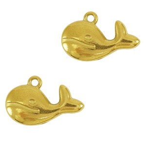 Colgantes Acero Inox ballena Dorado