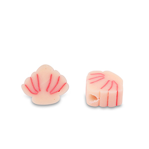 Abalorios de pol&iacute;meros conchas Durazno-Rosa