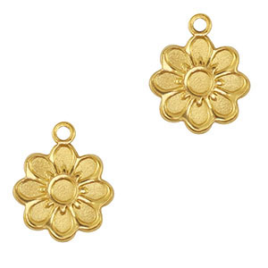 Colgantes Acero Inox flor Oro