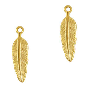 Colgantes Acero Inox pluma Oro