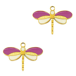 Colgantes Acero Inox lib&eacute;lula Dorado-morado