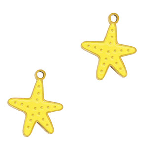 Colgantes Acero Inox estrella de mar Dorado-amarillo
