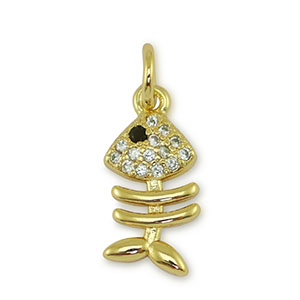 Metal TQ lat&oacute;n colgante espina de pescado Dorado