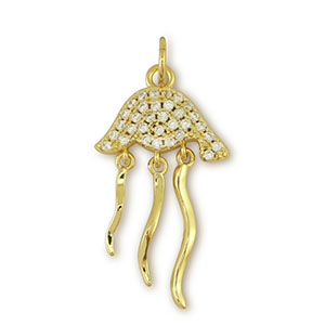 Metal TQ lat&oacute;n colgante medusa Dorado