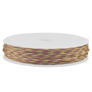 Hilo macram&eacute; trenzado 1mm Violeta-verde met&aacute;lico