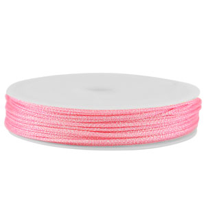 Hilo macram&eacute; trenzado 1mm Rosado met&aacute;lico