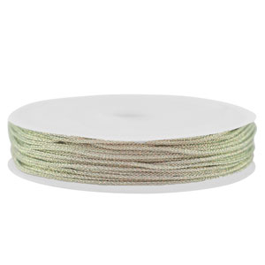 Hilo macram&eacute; trenzado 0,8mm Plata-Rosado met&aacute;lico