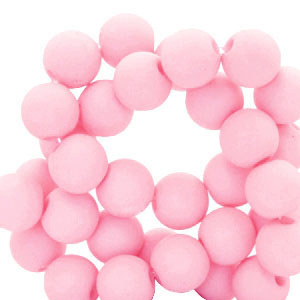 Abalorios acr&iacute;licos 6 mm Rosa claro