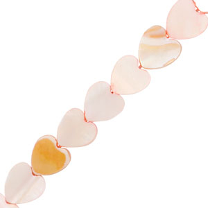 Abalorios conchas coraz&oacute;n Rosa claro