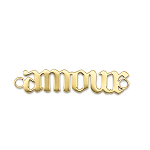 Colgantes Acero Inox entrepieza ''amour'' Dorado