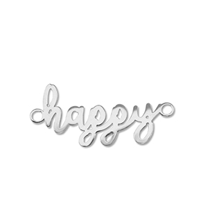 Colgantes Acero Inox entrepieza ''happy'' Plateado