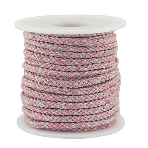 Cord&oacute;n trenzado trendy 3.5mm Blanco-rosa-plateado