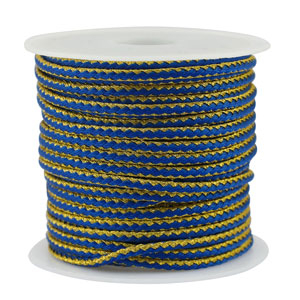Cord&oacute;n trenzado trendy 2.3mm Azul-dorado