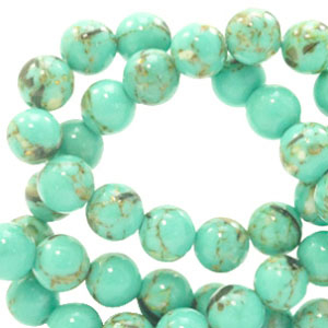 Piedras naturales con concha 4mm Verde turqueza