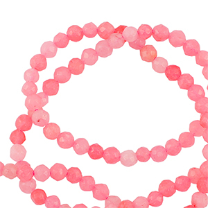 Piedras naturales 3mm faceteados Rosa coral