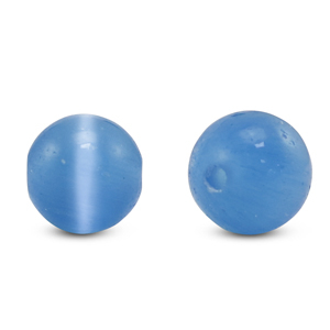Abalorios de cristal 6 mm Ojo de gato Azul