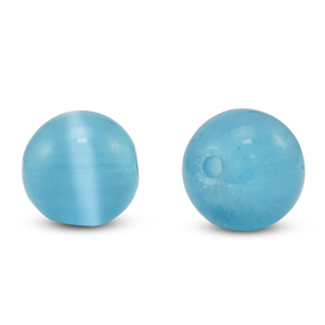 Abalorios de cristal 6 mm Ojo de gato Azul cielo