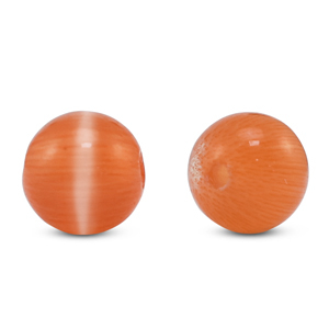 Abalorios de cristal 6 mm Ojo de gato Naranja