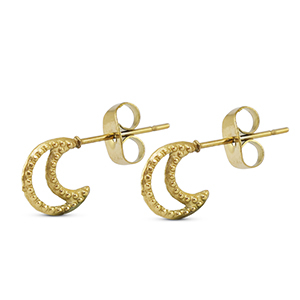 Pendientes Acero Inox luna Dorado