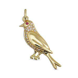 Metal TQ lat&oacute;n colgante zirconia p&aacute;jaro Dorado