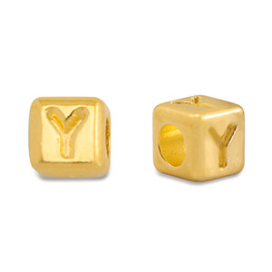 Abalorios letras met&aacute;licos DQ Y Dorado (sin n&iacute;quel)