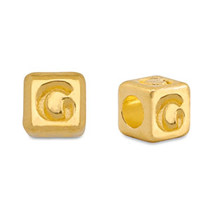 Abalorios letras met&aacute;licos DQ G Dorado (sin n&iacute;quel)