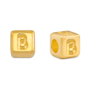 Abalorios letras met&aacute;licos DQ B Dorado (sin n&iacute;quel)