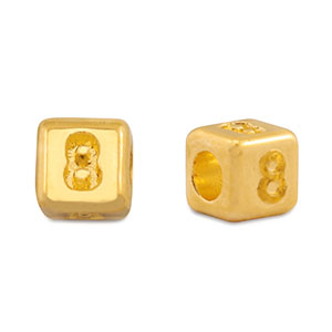 Abalorios letras met&aacute;licos DQ 8 Dorado (sin n&iacute;quel)