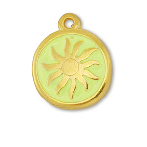 Colgantes met&aacute;licos DQ soleil Dorado-amarillo lima (sin n&iacute;quel)