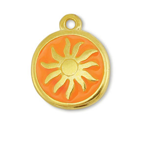 Colgantes met&aacute;licos DQ soleil Dorado-naranja (sin n&iacute;quel)