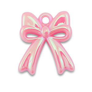 Colgantes acr&iacute;licos lazo Rosa claro-revestimiento pearl shine