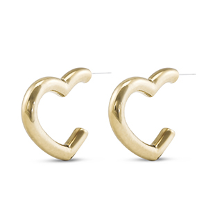 Pendientes trendy coraz&oacute;n Dorado