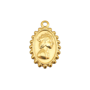 Colgantes Acero Inox mujer con corona Dorado
