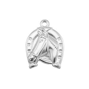 Colgantes Acero Inox caballo Plateado
