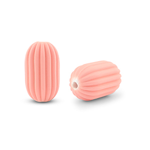 Abalorios acr&iacute;licos &oacute;valo Rosa salm&oacute;n