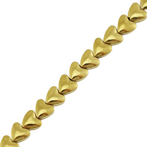 Abalorios Hematita coraz&oacute;n 4mm Dorado