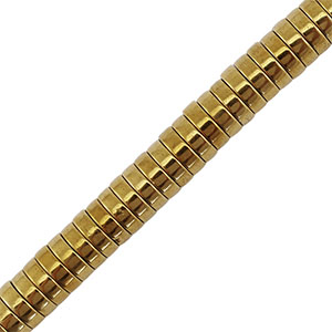 Abalorios Hematita disco 6mm Dorado