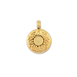 Colgantes Acero Inox flor Dorado