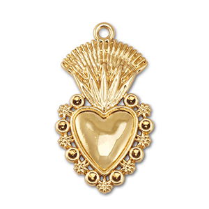 colgantes met&aacute;licos coraz&oacute;n Dorado