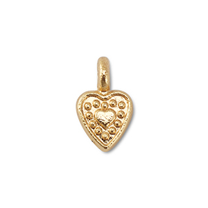 colgantes met&aacute;licos coraz&oacute;n Dorado
