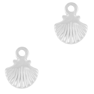 Colgantes Acero Inox concha Plateado