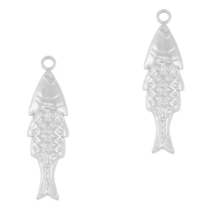 Colgantes Acero Inox pez Plateado