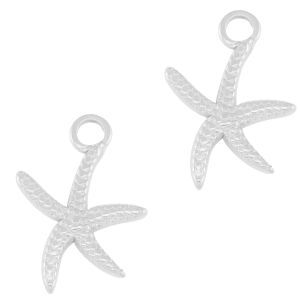 Colgantes Acero Inox estrella de mar Plateado