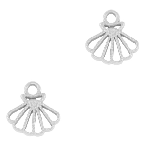 Colgantes Acero Inox concha Plateado