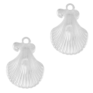 Colgantes Acero Inox concha Plateado