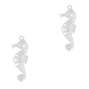 Colgantes Acero Inox caballo de mar Plateado