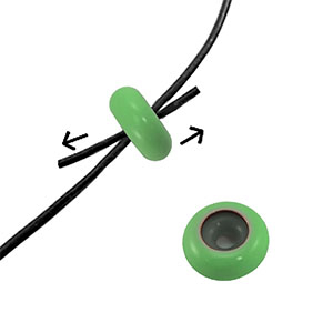 Abalorios de cierre deslizante esmalte 10x4mm Verde