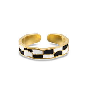 Anillos Acero Inox con bloques Dorado