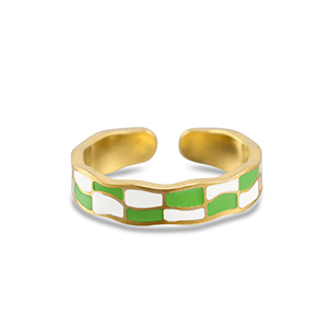 Anillos Acero Inox con bloques Dorado