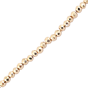 Abalorios faceteados redondos 2mm Champagne met&aacute;lico